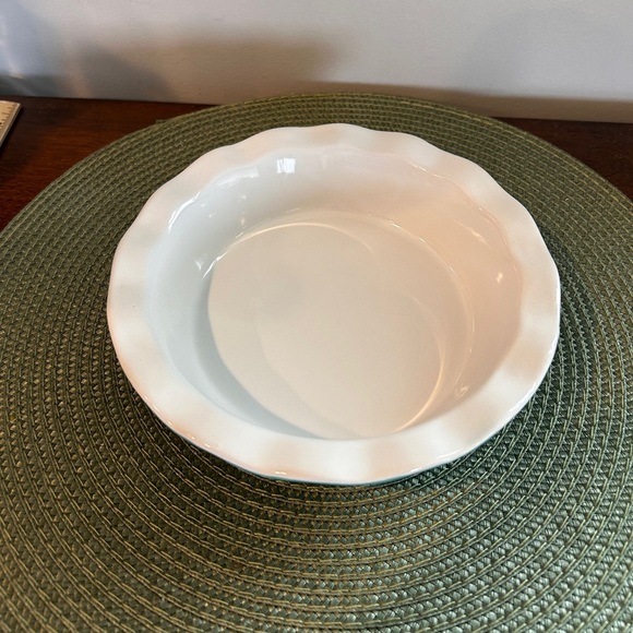 WAVY EDGE SMALL PIE PLATE TURQ BLUE STONEWARE PERSONAL 6 1/4” PREOWNED NO FLAWS - Picture 2 of 8